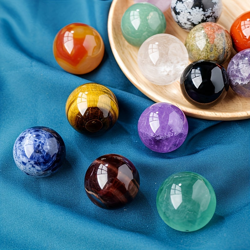10pcs Feng Shui Crystal Balls – Natural Ornaments for Luck & Harmony