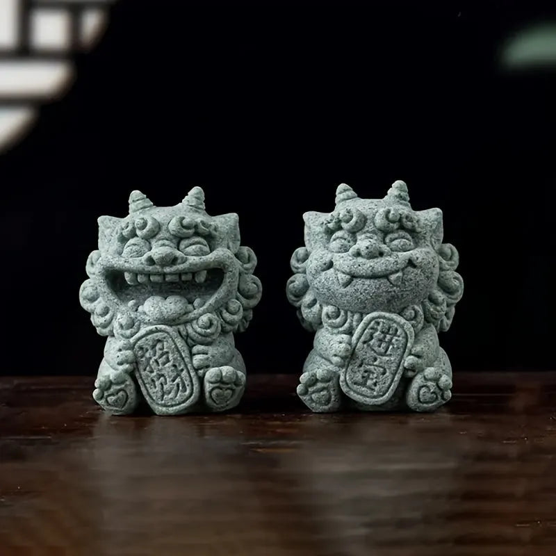 Sandstone Pixiu Figurine – Feng Shui Wealth Guardian for Desk Decor