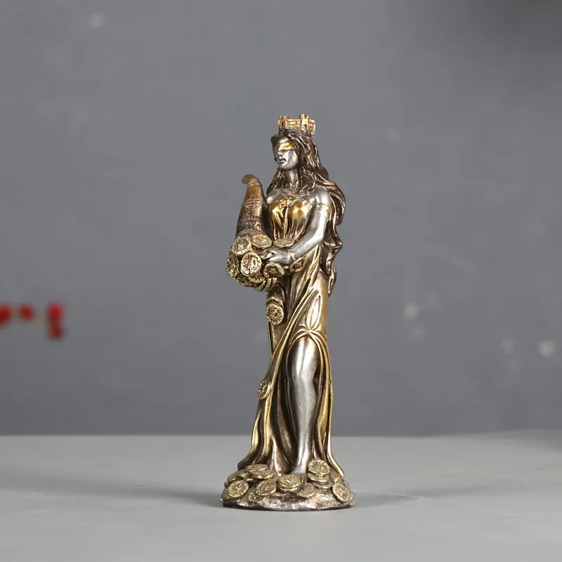 Lucky Resin Goddess of Wealth Statue - 1pc Figurine for Home