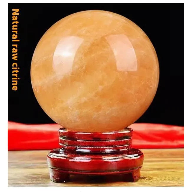 Natural Citrine Ball Ornaments Lucky Feng Shui