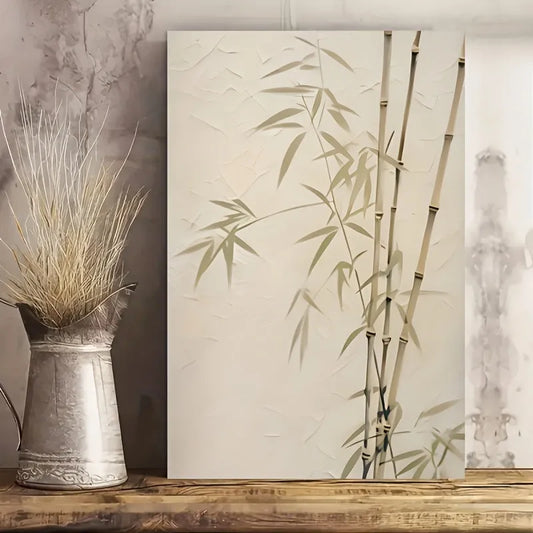 Japanese Bamboo Wall Art – Minimalist Wabi-Sabi Canvas Print