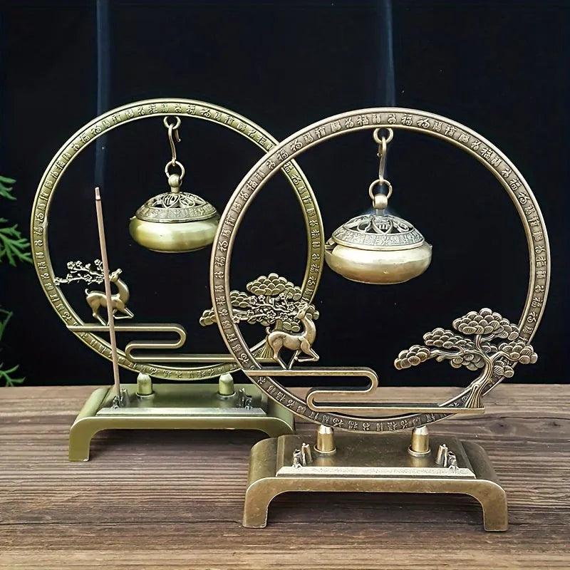 Ruyi Hanging Incense Burner – Sandalwood Decor for Wealth & Peace