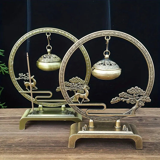 Ruyi Hanging Incense Burner – Sandalwood Decor for Wealth & Peace