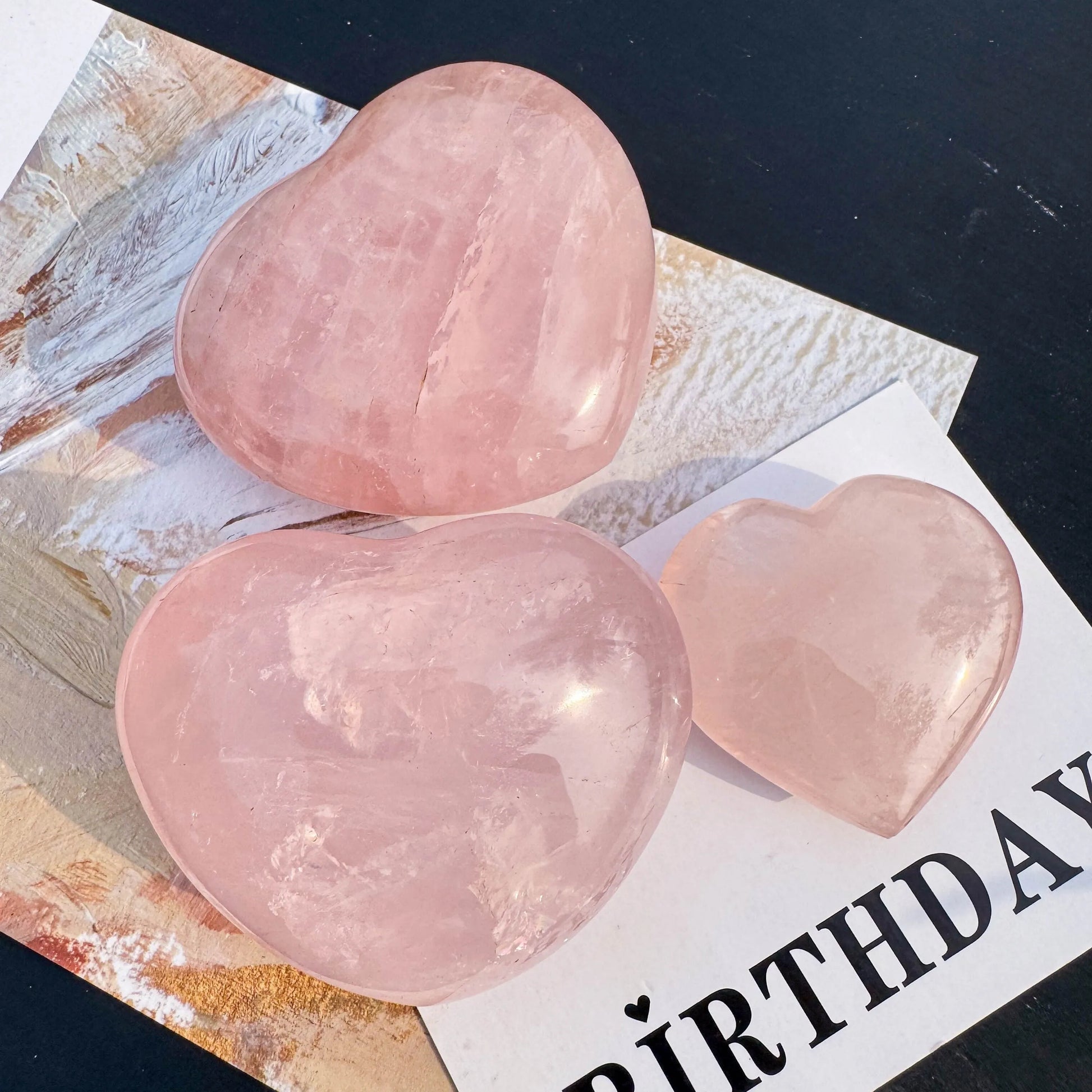 [1 Rose Quartz Crystal] 1 Rose Quartz Heart-Shaped Crystal O