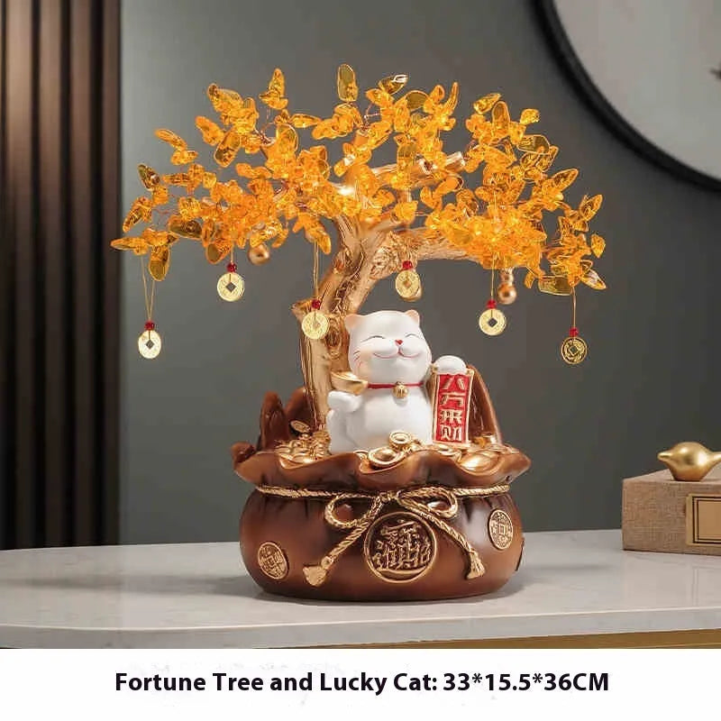 Fortune Cat Pachira Macrocarpa Cornucopia Decoration