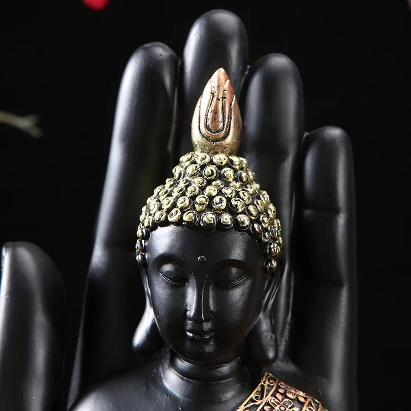 Green Resin Thai Buddha Statue Handmade Sculpture Hindu