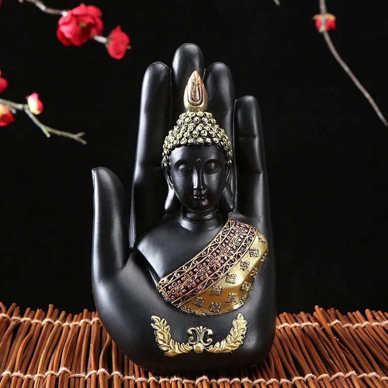 Green Resin Thai Buddha Statue Handmade Sculpture Hindu