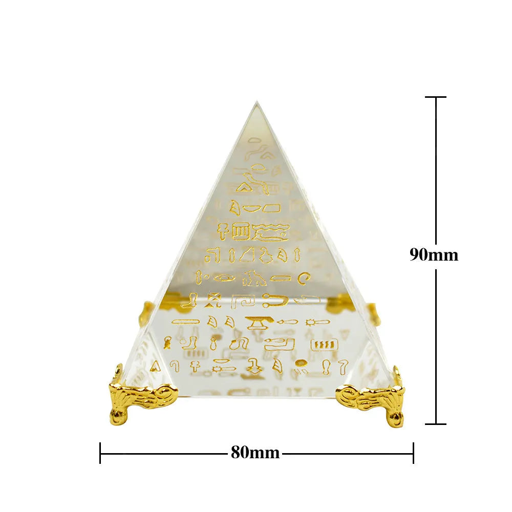 New Hieroglyphs Pyramid Crystal Feng Shui Stone Yoga Energy