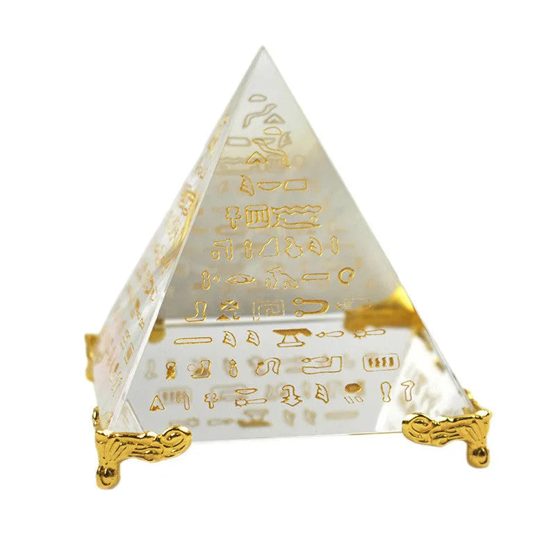New Hieroglyphs Pyramid Crystal Feng Shui Stone Yoga Energy