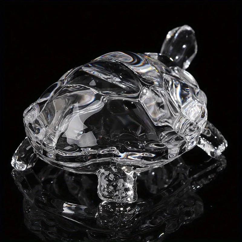 1pc Crystal Turtle Figurine Miniature Tortoise Statue, Chine