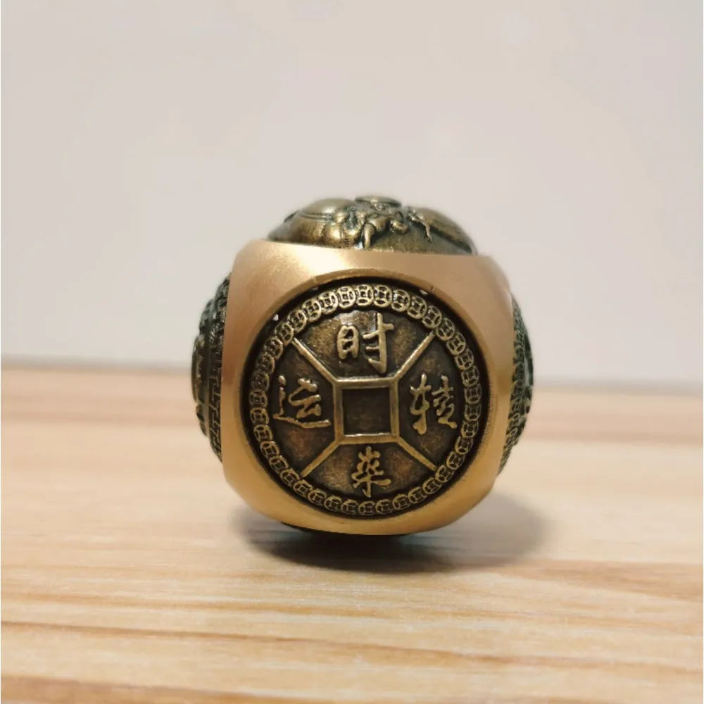 1pc Vintage Brass Six-sided Small Ornament, A Spherical Deco