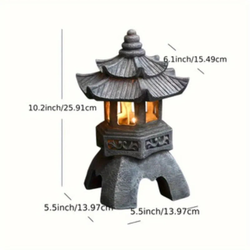 Solar Pagoda Statue – Tranquil Light for Garden Harmony