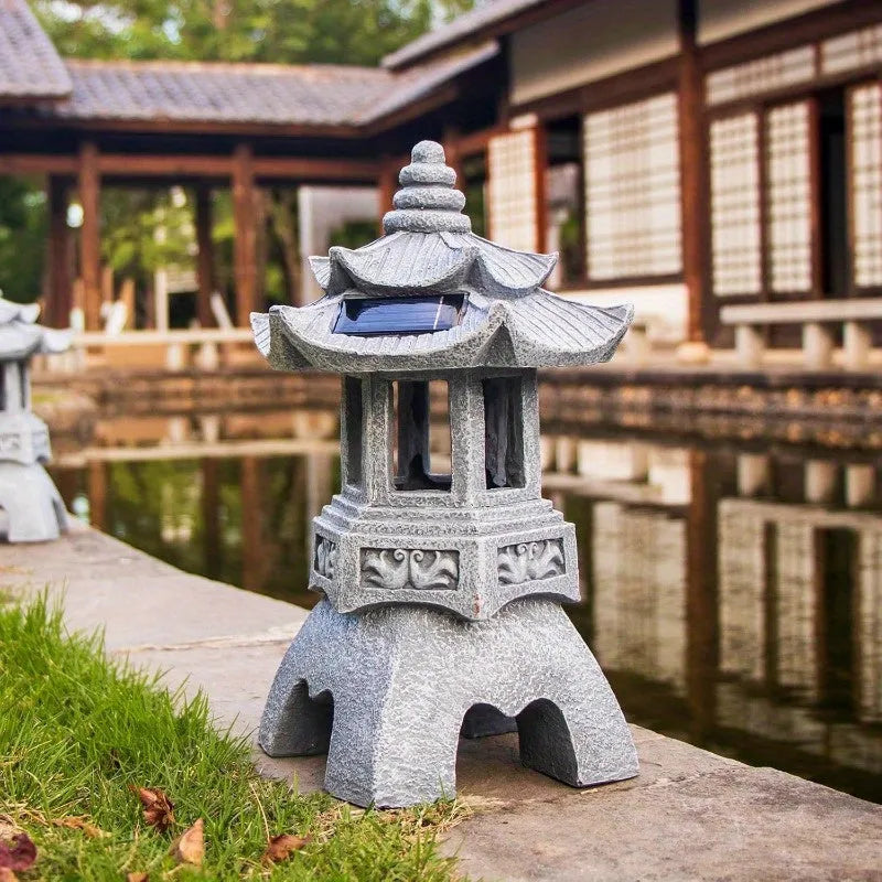 Solar Pagoda Statue – Tranquil Light for Garden Harmony