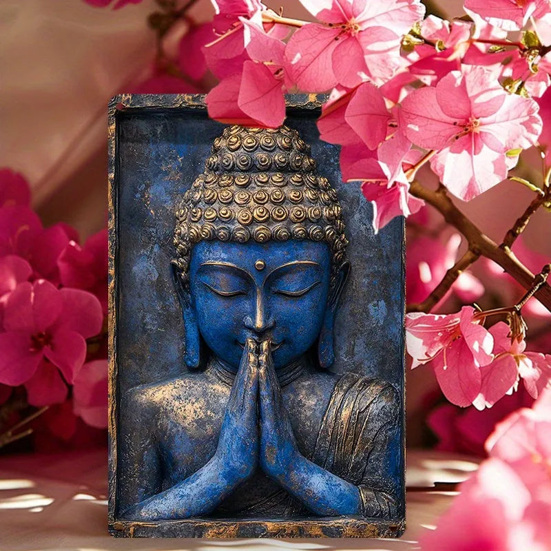 Blue Buddha Wall Art – Retro Accent for Calm Living