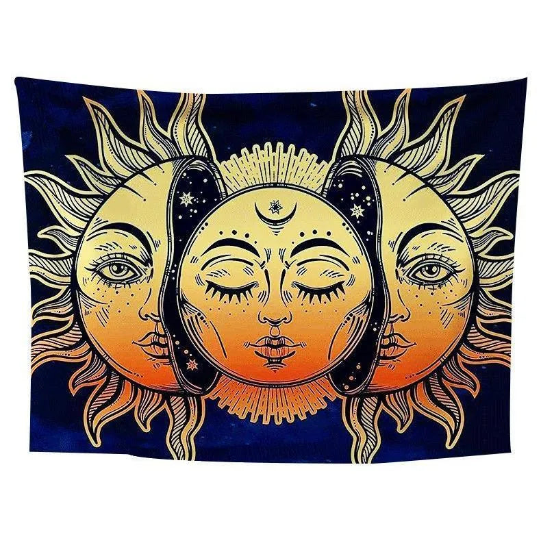 Printed Sun And Moon Tapestry Multifunctional Tapestry