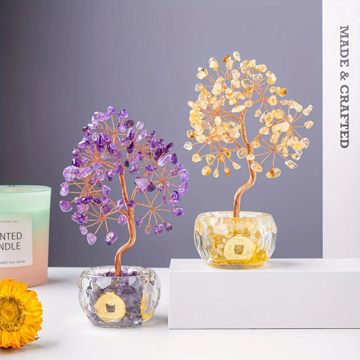 [Handcrafted Crystal Fortune Tree] Handcrafted Runyangshi 1p