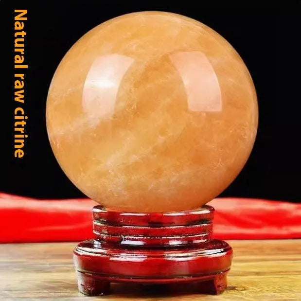 Natural Citrine Ball Ornaments Lucky Feng Shui