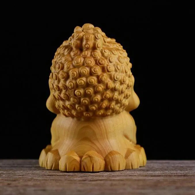 Boxwood Carving Q Version Cartoon Small Tathagata Home Feng