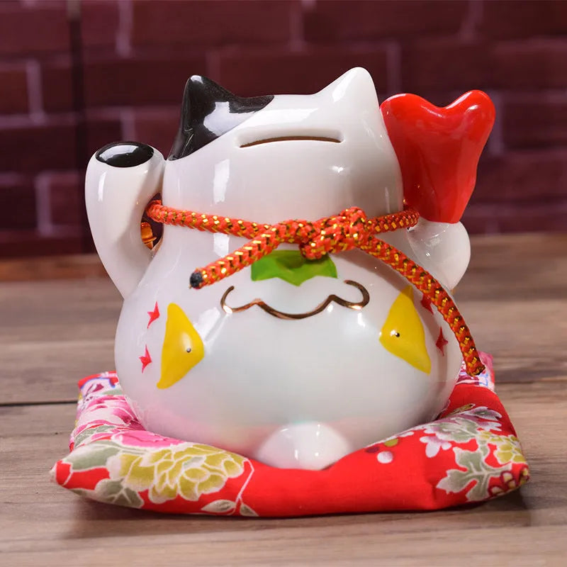 Ceramic Lucky Cat – Feng Shui Charm for Wealth & Good Vibes