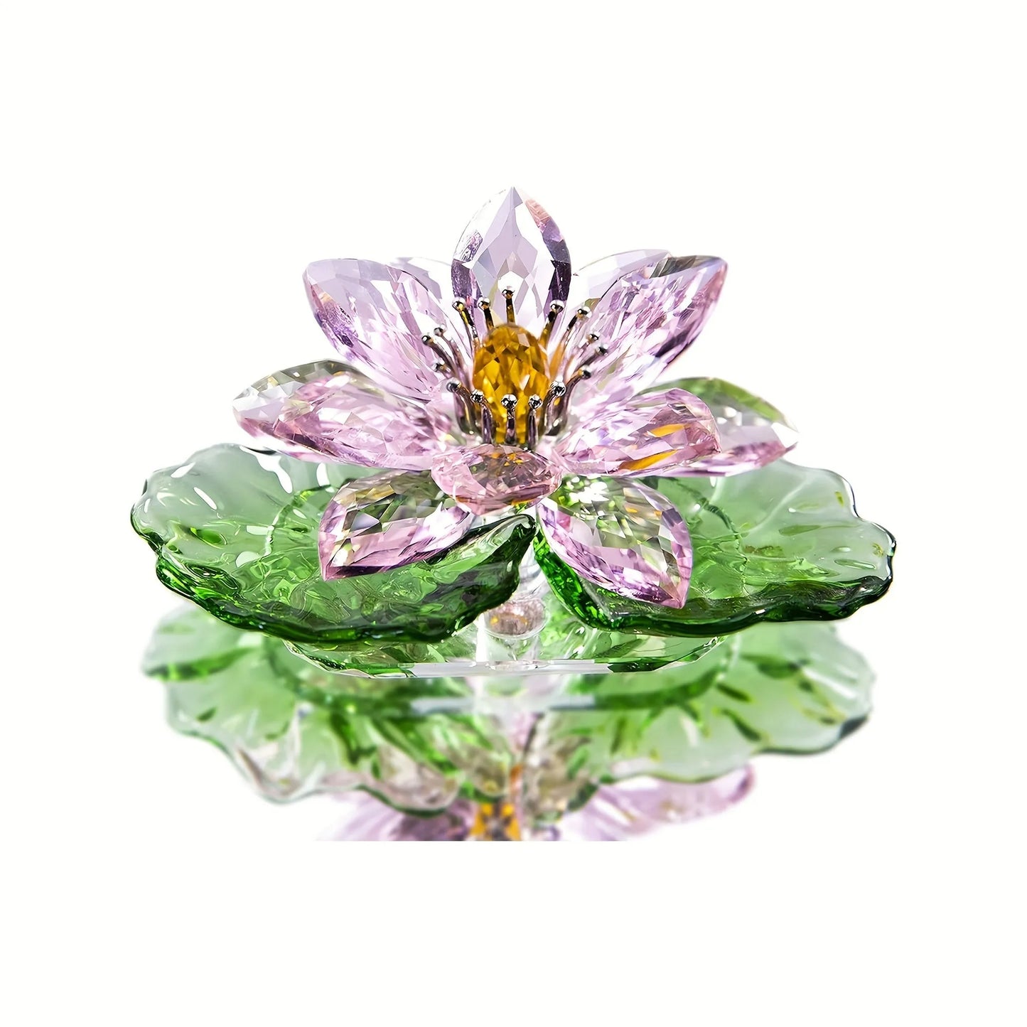[Elegant Crystal Lotus Ornament] Pink Crystal Lotus Flower G