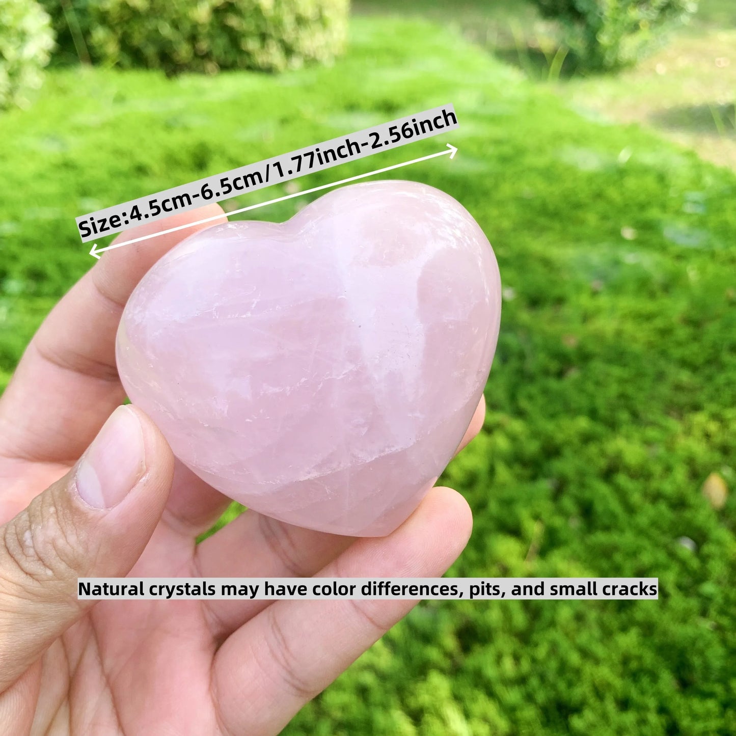 [1 Rose Quartz Crystal] 1 Rose Quartz Heart-Shaped Crystal O