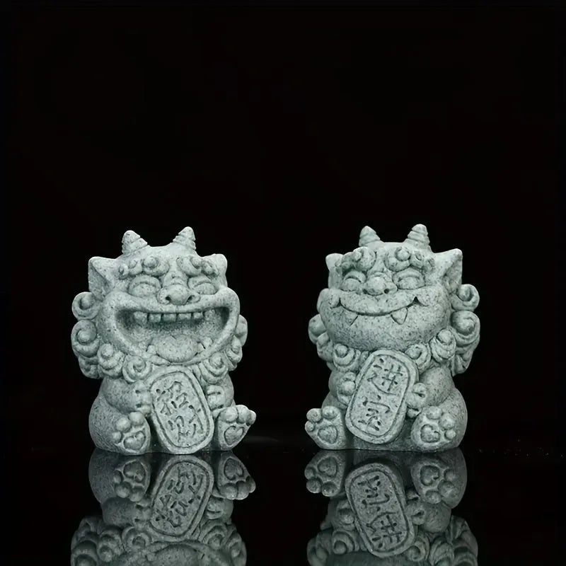 Sandstone Pixiu Figurine – Feng Shui Wealth Guardian for Desk Decor