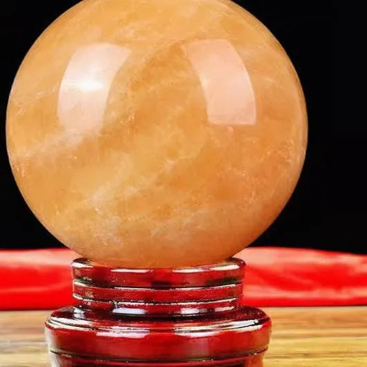 Natural Citrine Ball Ornaments Lucky Feng Shui