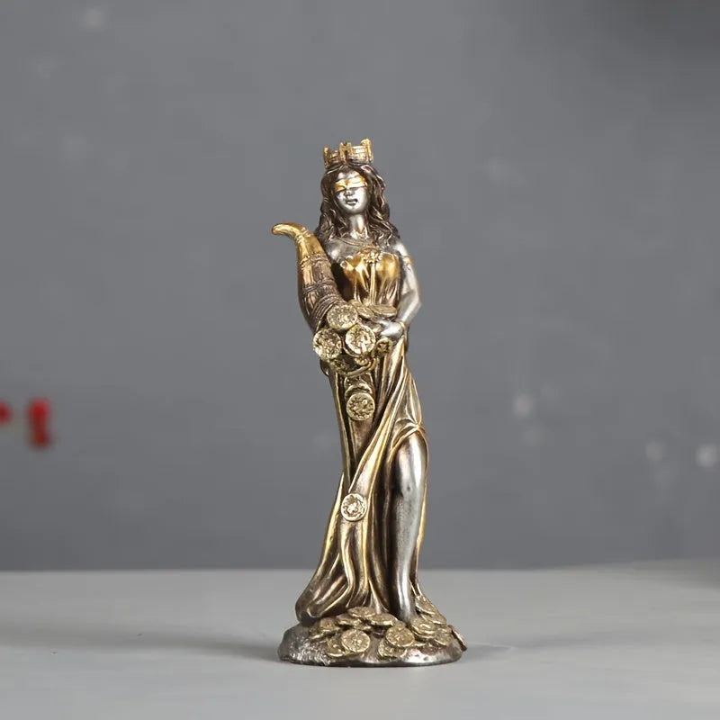 Lucky Resin Goddess of Wealth Statue - 1pc Figurine for Home