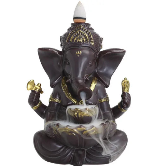 Ganesha Backflow Incense Burner Elephant God