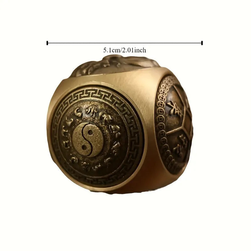 Elegant Brass Six-Sided Rotating Ball - Relax & Wealth Attra