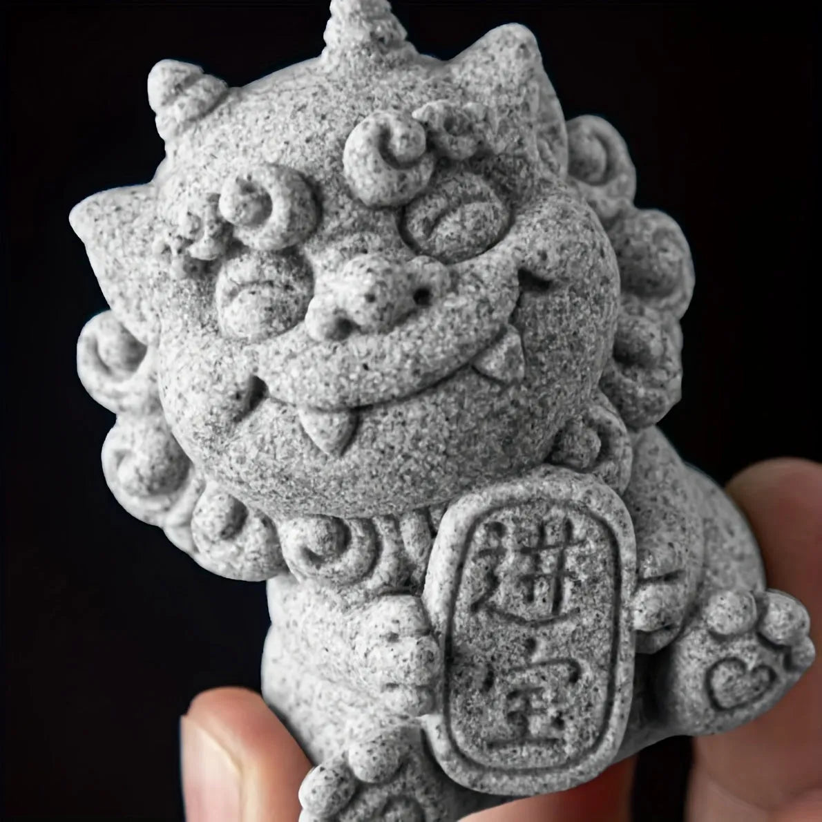 Sandstone Pixiu Figurine – Feng Shui Wealth Guardian for Desk Decor