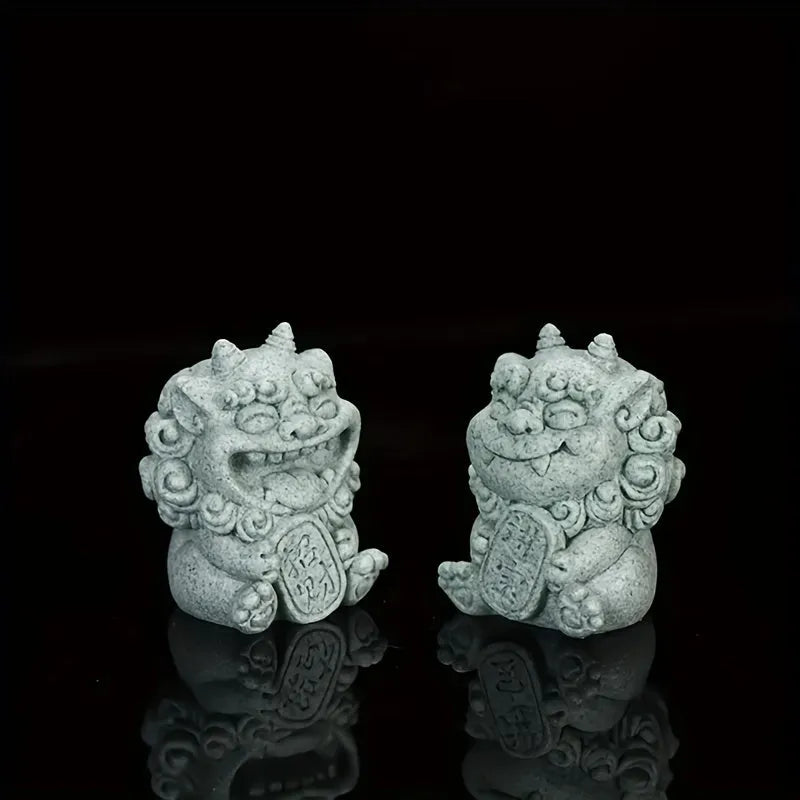 Sandstone Pixiu Figurine – Feng Shui Wealth Guardian for Desk Decor