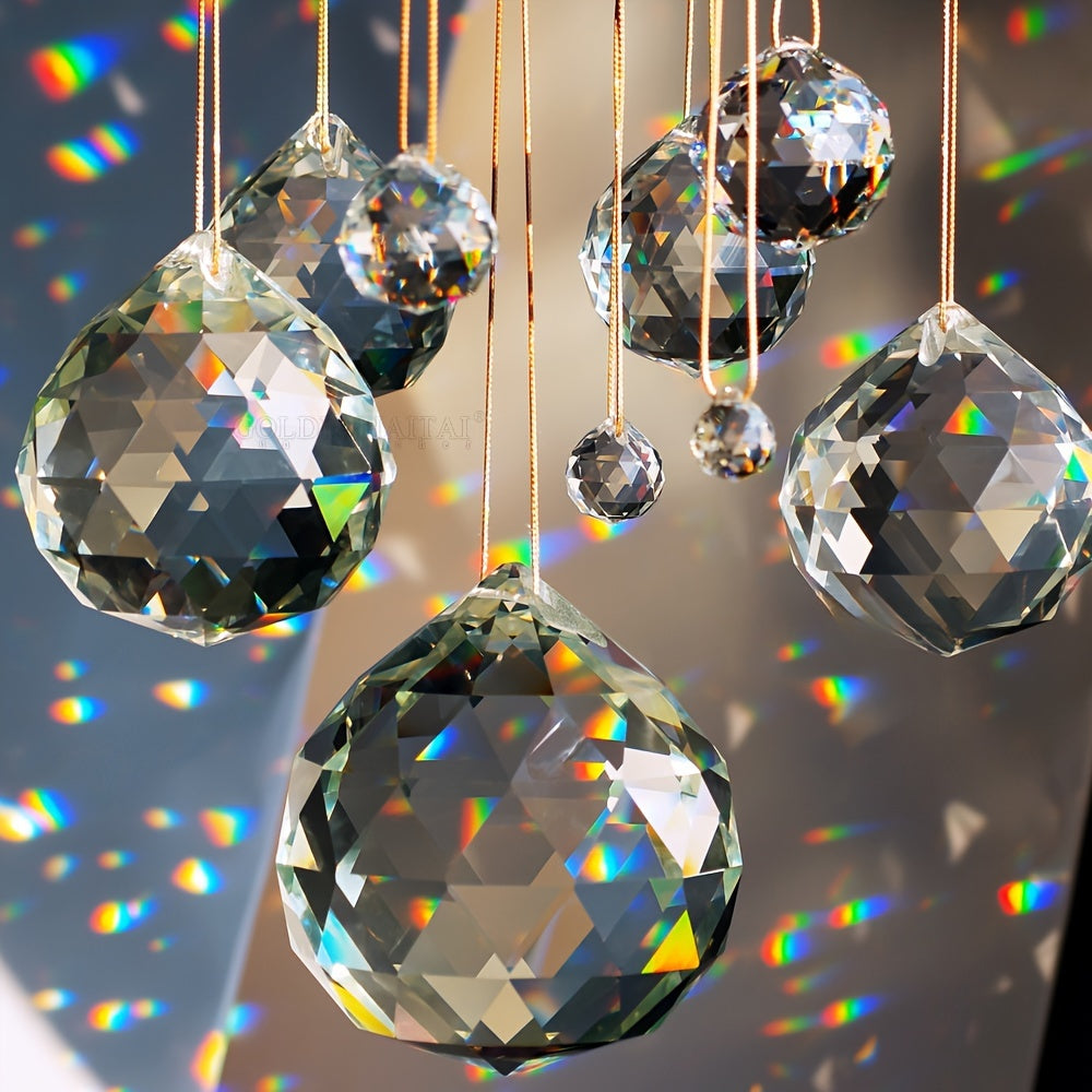 12pcs Crystal Sun Catchers – Rainbow Glass Orbs for Window Decor