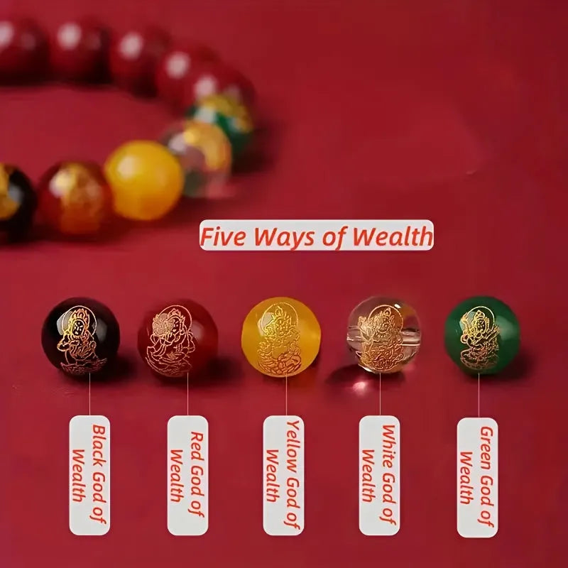 Cinnabar Pixiu Bracelet – Elastic Wealth Charm for Men & Women