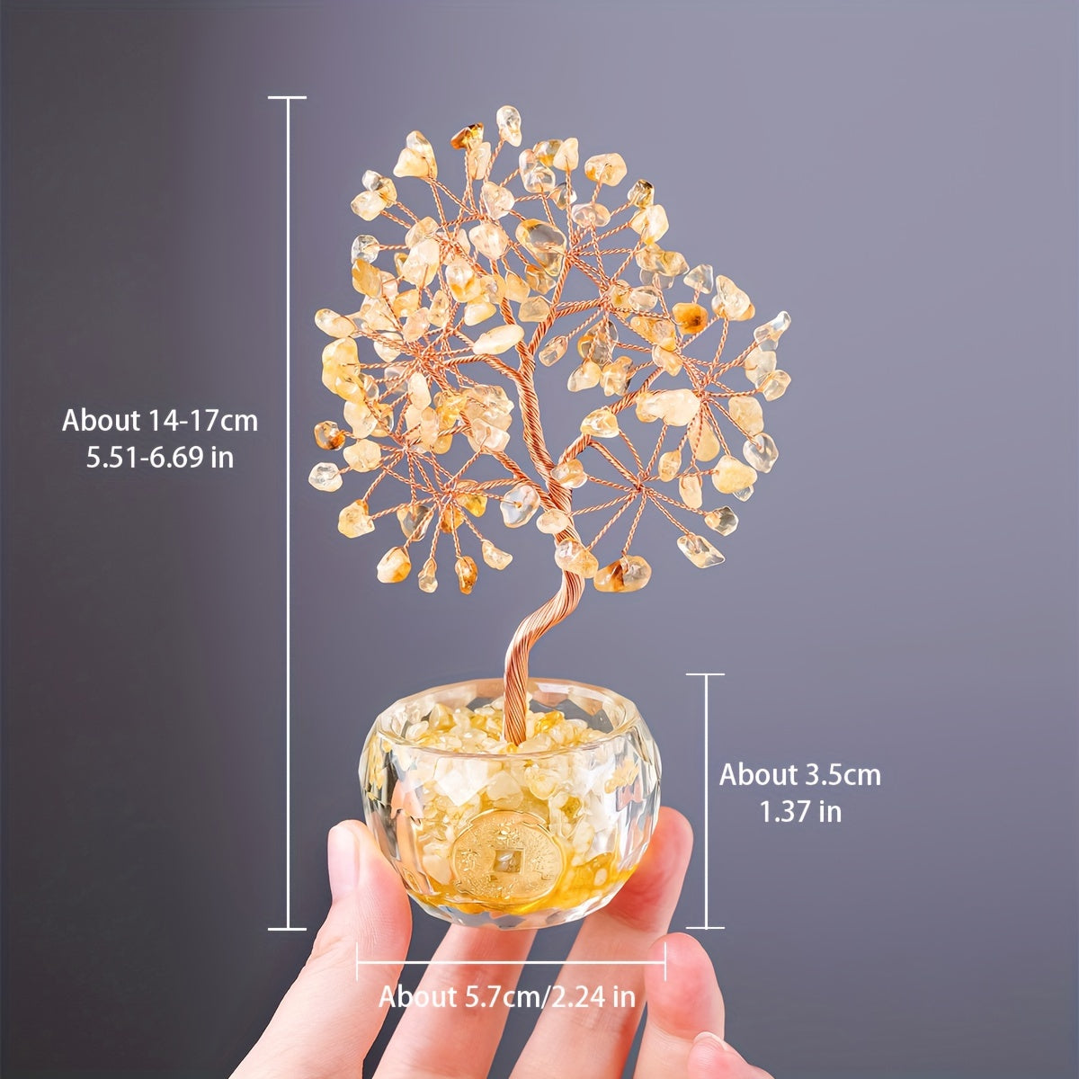 [Handcrafted Crystal Fortune Tree] Handcrafted Runyangshi 1p