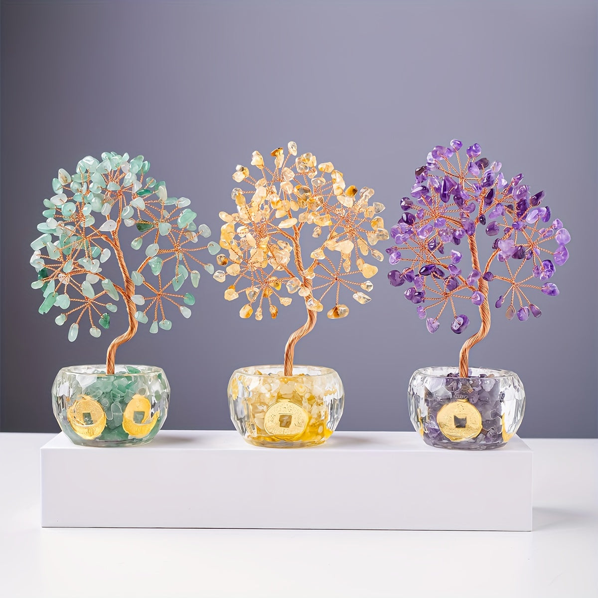 [Handcrafted Crystal Fortune Tree] Handcrafted Runyangshi 1p
