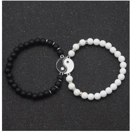 Yin Yang Bagua Bracelets – Natural Stone Set for Friends & Balance