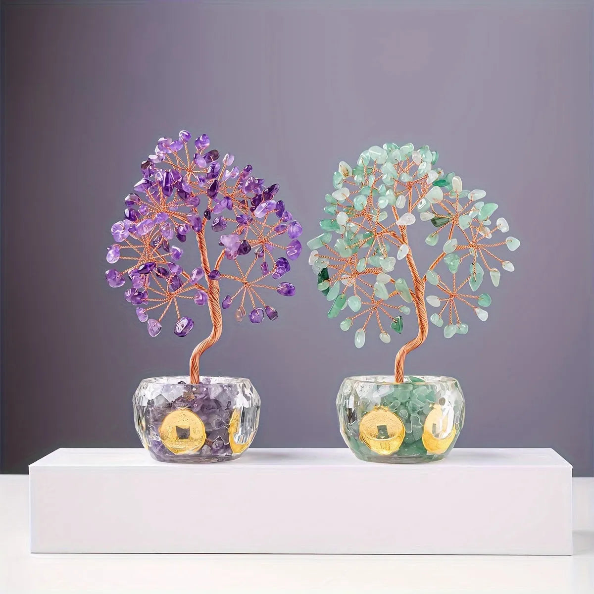 [Handcrafted Crystal Fortune Tree] Handcrafted Runyangshi 1p