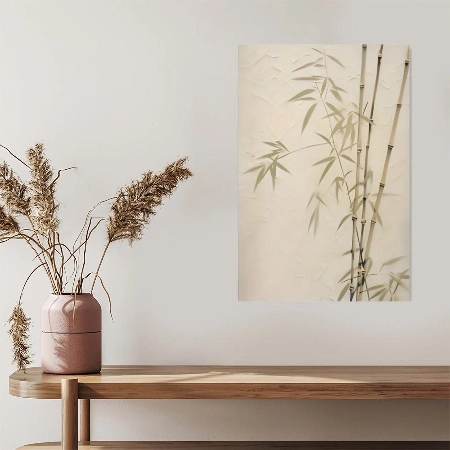 Japanese Bamboo Wall Art – Minimalist Wabi-Sabi Canvas Print