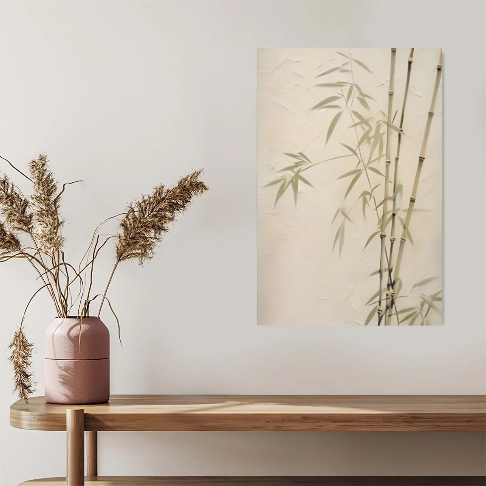 Japanese Bamboo Wall Art – Minimalist Wabi-Sabi Canvas Print
