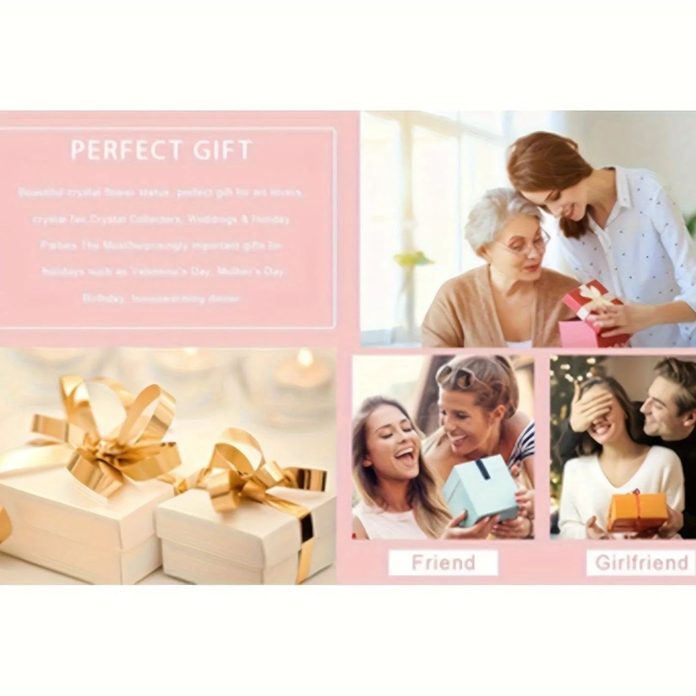 [Elegant Crystal Lotus Ornament] Pink Crystal Lotus Flower G