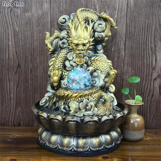 Resin Lucky Dragon Feng Shui Waterscape