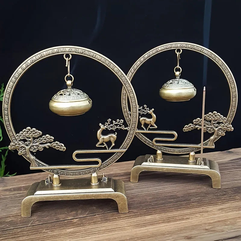 Ruyi Hanging Incense Burner – Sandalwood Decor for Wealth & Peace