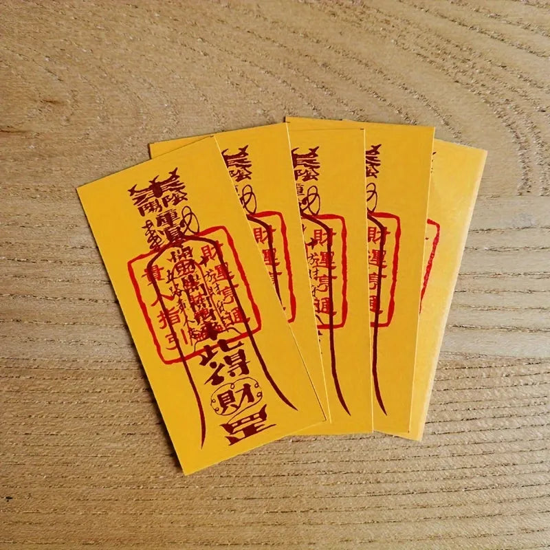5-Pack Feng Shui Paper Amulets for Luck and Love, Chinese Tr