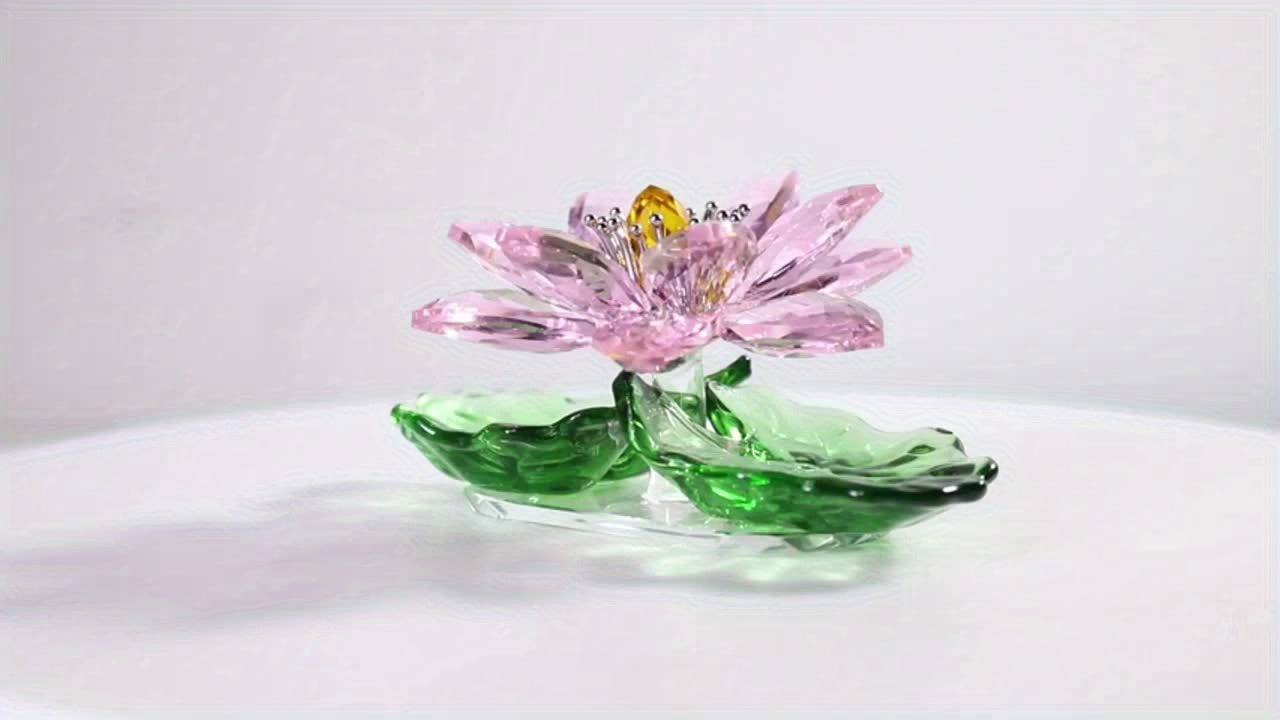 [Elegant Crystal Lotus Ornament] Pink Crystal Lotus Flower G