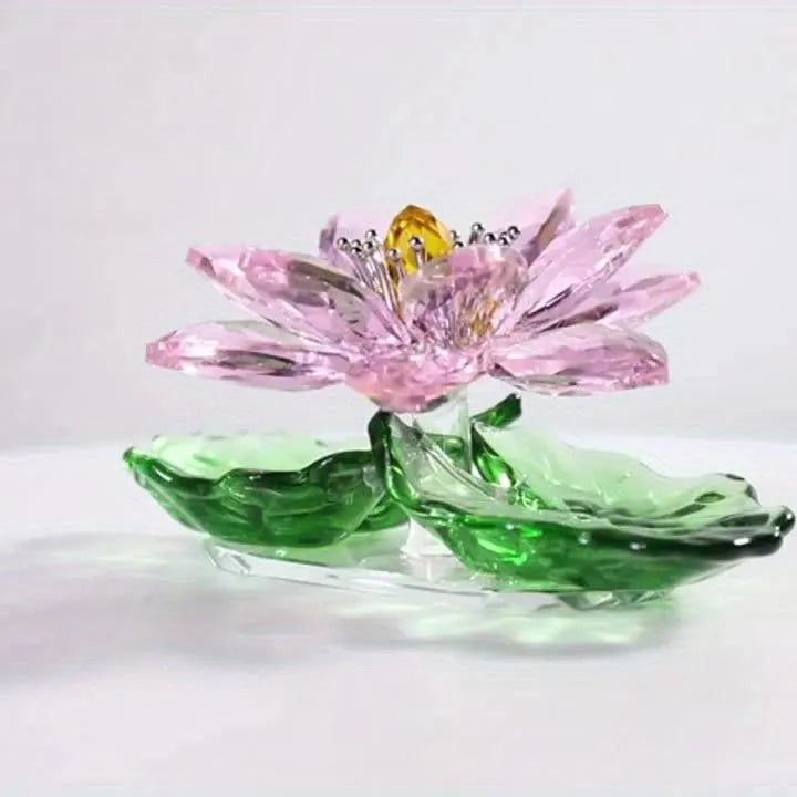 [Elegant Crystal Lotus Ornament] Pink Crystal Lotus Flower G