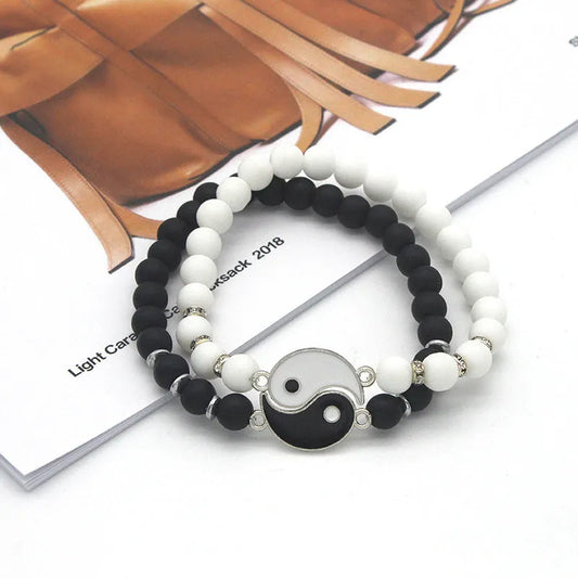 Yin Yang Bagua Bracelets – Natural Stone Set for Friends & Balance