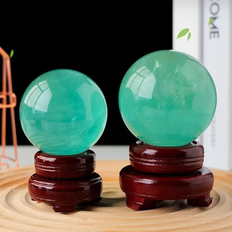 Natural Lake Water Blue Fluorite Ball Original Stone