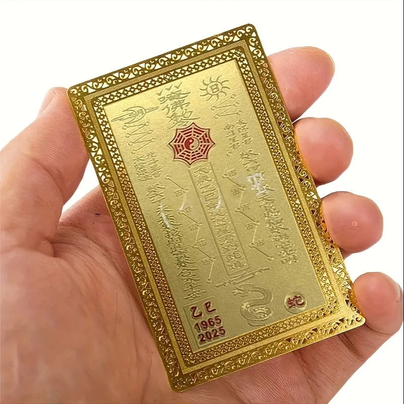 2025 Tai Sui Copper Card Feng Shui Blessing Card, Good Luck