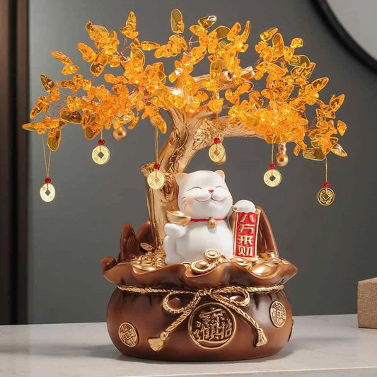 Fortune Cat Pachira Macrocarpa Cornucopia Decoration